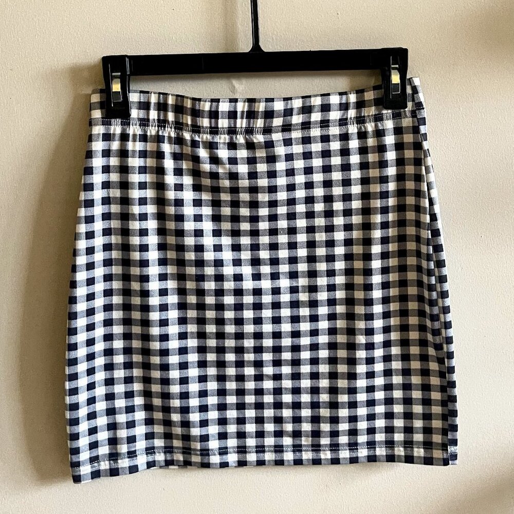 Shein Black and White Gingham Print Mini Skirt Size Medium